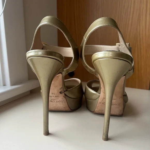 Jimmy Choo Champagne Open-toe Platform Sandal Pumps - Picture 5 of 9